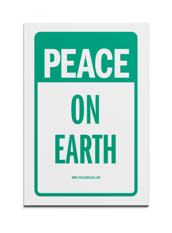 holiday card reading 'peace on earth'