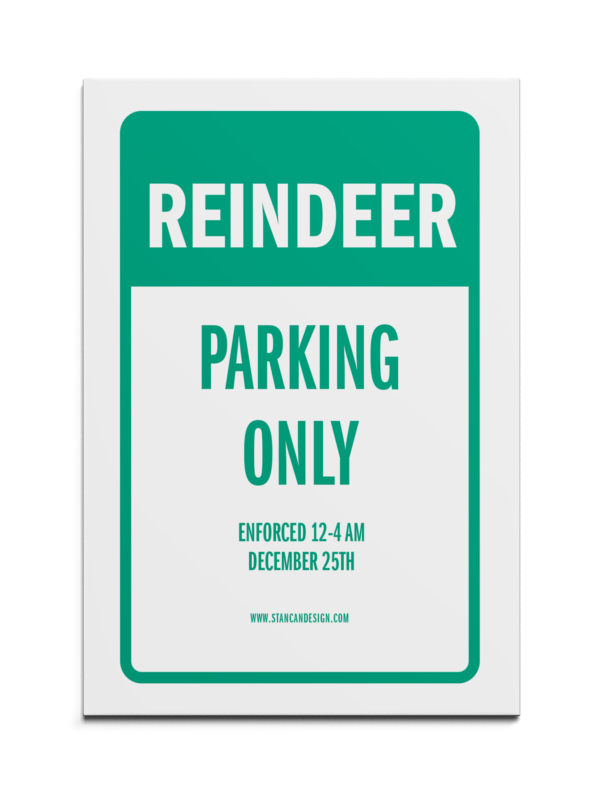 holiday card reading 'reindeer parking only'