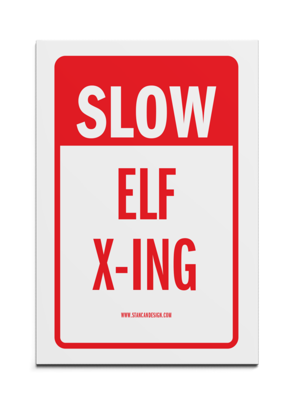 holiday card reading 'slow elf x-ing'